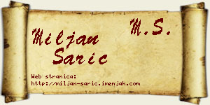 Miljan Sarić vizit kartica